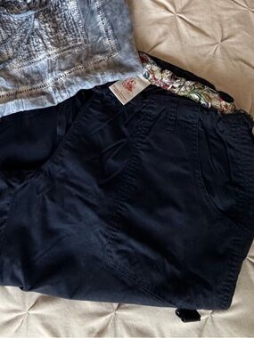 koi Navy Blue Scrub Pants with Patterned Waistband